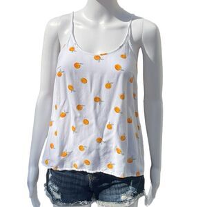 Orange Print Tie Back Tank Top NWOT